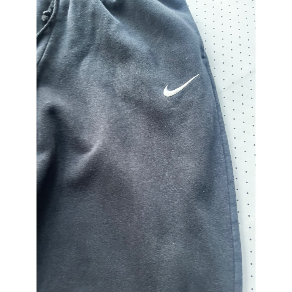Nike Fleece Jogger Sweatpants Womens S Black Embroidered Swoosh Cropped Pants - Picture 3 of 10